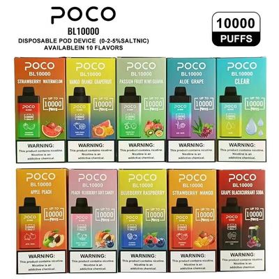 POCO BL10000 Big Puff Vape jetable pré-rempli 20ml 5% Nic 650mAh rechargeable