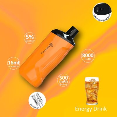 5% 50 mg Intensité de nicotine USA Vape avec 000 bouffées et matières plastiques