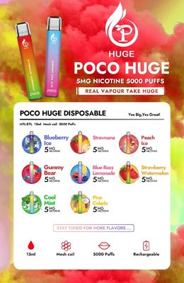 15ml a pré rempli stylo ÉNORME des souffles 950mah Vape d'Ejuice POCO 5000