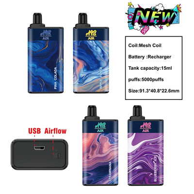 cosse jetable 950mah de grande de souffle de clope de 15ml 5000puffs Mesh Coil E de Vape glace de myrtille