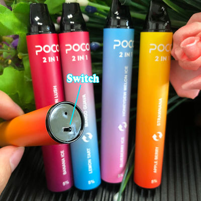 POCO 2 dans 1 E-liquide de Nic Disposable Vapes Pen 2000puff 6ml de sel