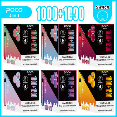 POCO 2 en 1 Vapes jetables pré-remplies de nicotine de sel 5% Nic 950mAh