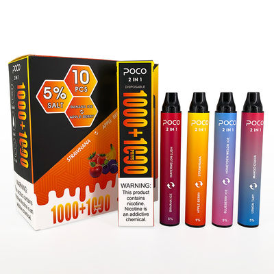 POCO 2 en 1 Vapes jetables pré-remplies de nicotine de sel 5% Nic 950mAh