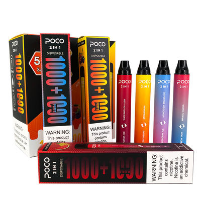 POCO 2 en 1 Vapes jetables pré-remplies de nicotine de sel 5% Nic 950mAh