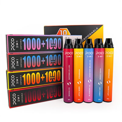POCO 2 en 1 Vapes jetables pré-remplies de nicotine de sel 5% Nic 950mAh