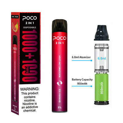 de 6ml 5% Nictocine de souffle mini 950maH Vape cosse rechargeable de la barre