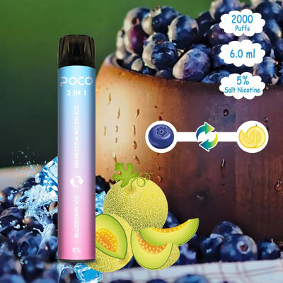 Poco 2 en 1 2000 nicotines jetables 5% de dispositif du souffle CBD Vape