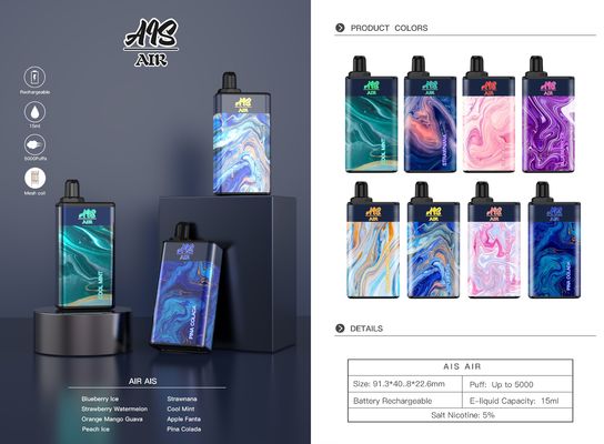 AIS Air 5000 Stylo Vape Pen Rechargeable Sel Nicotine Stylo Jetable 75g