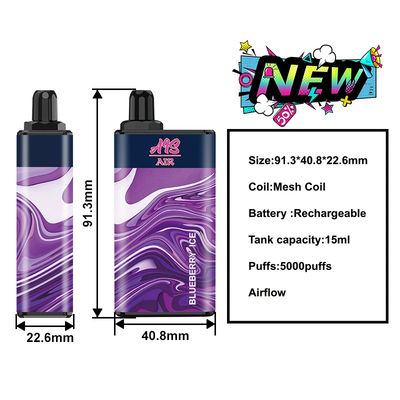 AIR d'AIS 5000 souffles Vape rechargeable Pen Pre Filled Pod Devices 950mAh