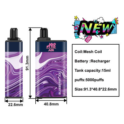 Clignotant rechargeable Vape Pen Built In 950mAh de souffles de l'air 5000 d'AIS