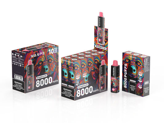 8000Puffs stylo électronique jetable avec port de charge de type C sans