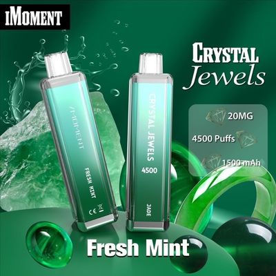 Plume de vapotage jetable Cristal Joyaux 4500 Puffs Mesh Coil 15 ml Liquide Recargable Ecig
