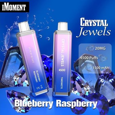 Plume de vapotage jetable Cristal Joyaux 4500 Puffs Mesh Coil 15 ml Liquide Recargable Ecig