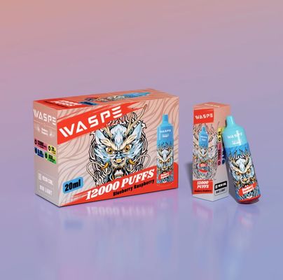 Waspe 12000Puff stylo à vapotage jetable avec débit d'air 650mah type C batterie rechargeable