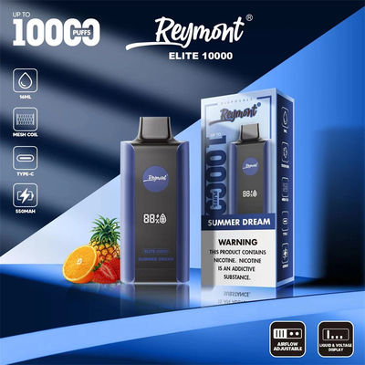 Elite 10000 Puffs dispositif de vapotage rechargeable à usage unique de 1,2 ohm Résistance à la maille bobine 8 saveur de fruits