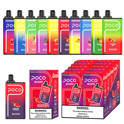 POCO BE5000 Puffs Cigarette électronique jetable avec 0/20/30/50 mg de sel de nicotine