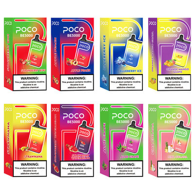 POCO BE5000 Puffs Cigarette électronique jetable avec 0/20/30/50 mg de sel de nicotine