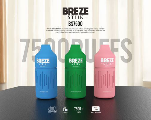 7500 bouffées de vapotage préremplies jetables à goutte-à-goutte ronde 200 pièces par carton