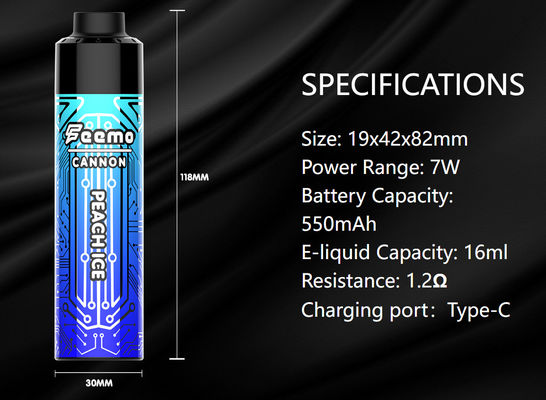 120 g de vapoteur à puff-poche type C port de charge 160 PCS par carton