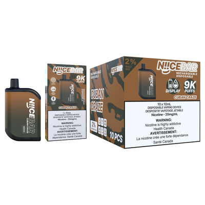 Nice Bar 9000 Puffs 14 Arômes stylo électronique jetable
