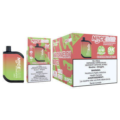 9000Puffs Longue durée 750mAh Batterie stylo à vape jetable avec 15ml de liquide électronique 14 saveurs