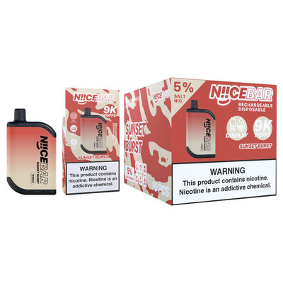 Nice Bar 9000puffs Big Puff Vape Vapor jetable avec écran LED