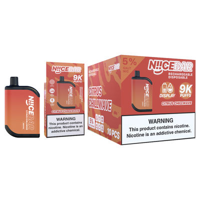 Nice Bar 9000puffs Big Puff Vape Vapor jetable avec écran LED