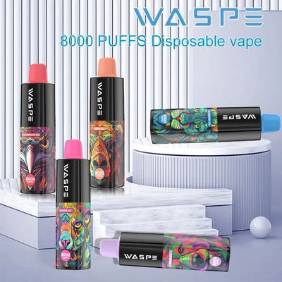 10 saveurs 8000Puffs stylo à vapotage jetable avec réglable de débit d'air et câble de charge de type C