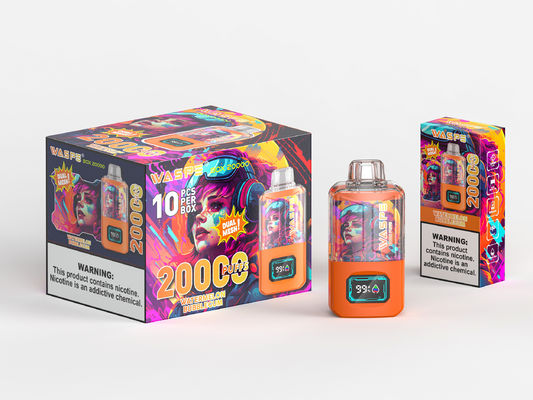 650 Mah Rgb Vape Légère Grand Puff Avec 24ml de jus et 20000Puffs Sus304 couleur OEM