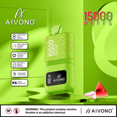 Plume de vapotage personnalisable de 24 ml avec bobine de 1,0 Ohm 0/2/3/5% affichage de résistance à la nicotine