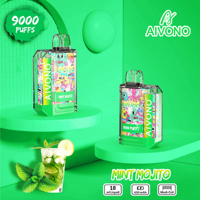 650mAh 0%/2%/3%5% de nicotine pré-remplis Vapor à usage unique 9000 puffs