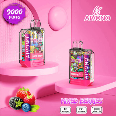 650mAh 0%/2%/3%5% de nicotine pré-remplis Vapor à usage unique 9000 puffs