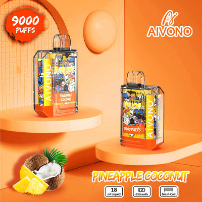 Type C Pénal de vapotage rechargeable jetable 9000 bouffées de nicotine pré-remplies 19 ml de capacité liquide