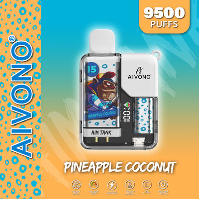 18 ml stylo à vapotage jetable à verrouillage pour enfant affichage couleur 9500 bouffées 10 pièces par boîte