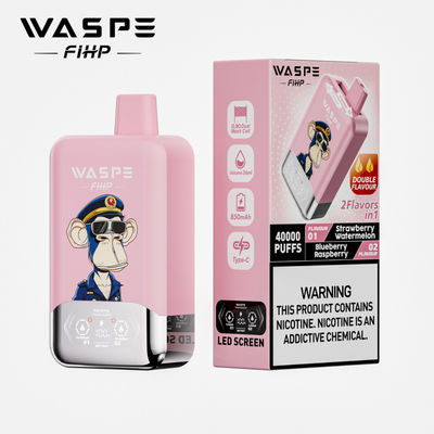 40000 bouffées à double saveur WASPE FiHP 40K 36mL Vape prérempli jetable